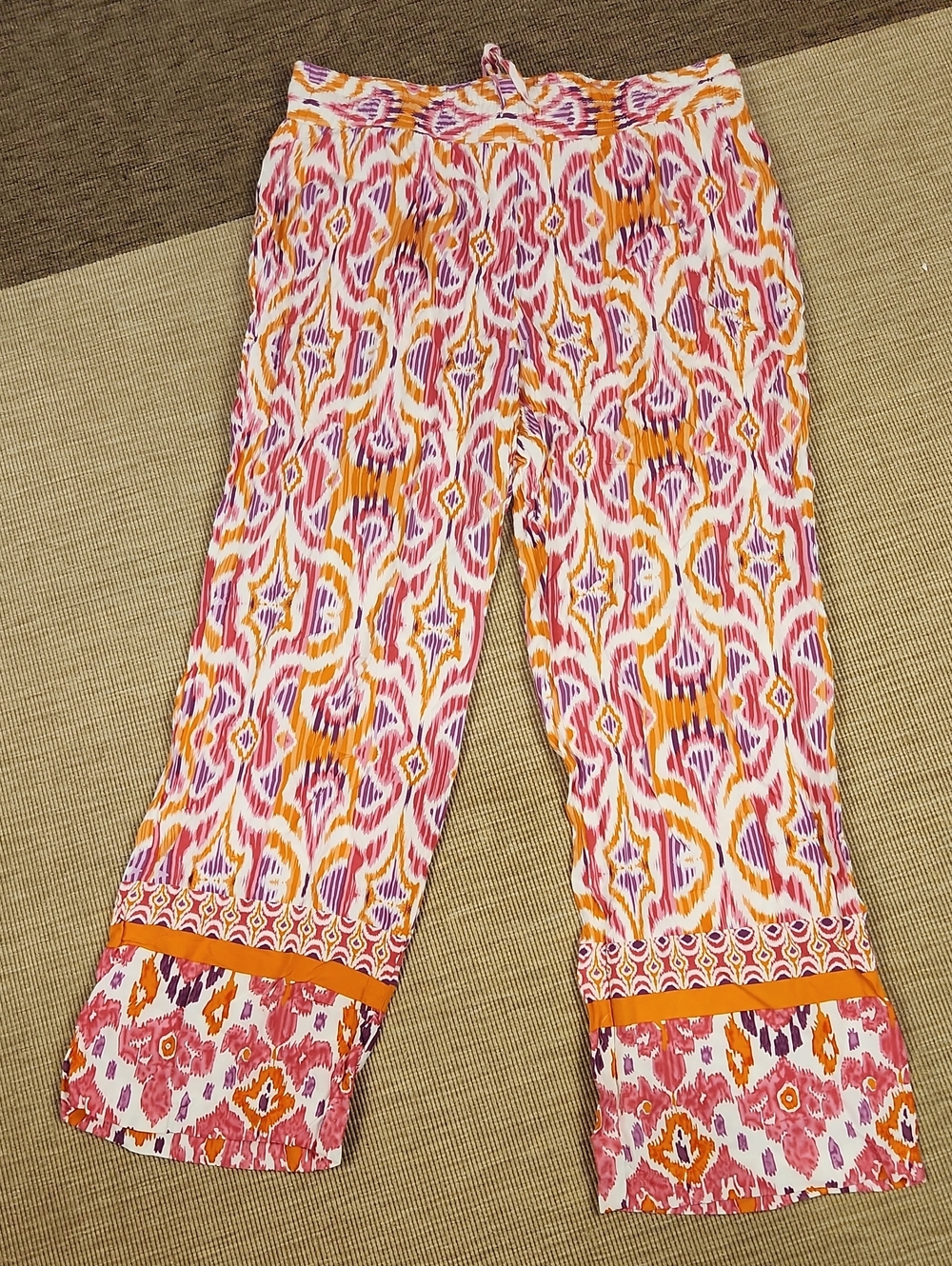Christian Siriano Rayon Flowy Pants L Elastic Waist
